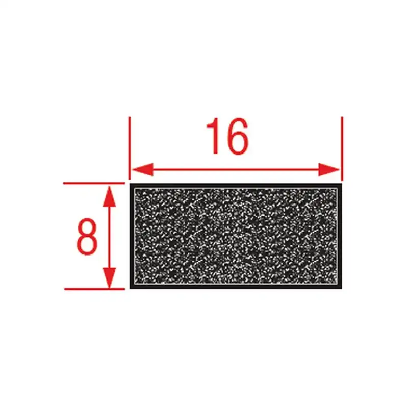 Junta de silicone Sammic OEM 2143353 de 400 mm 16x8 mm Fabricada em Espanha.