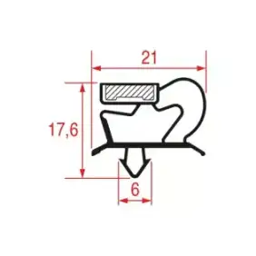 Snap-In Magnetic Gasket 726x410 mm Grey Profile No. 1001