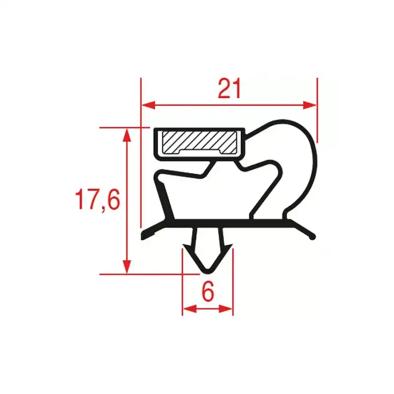 Magnetische Einsteckdichtung 726x410 mm Grau Profil Nr. 1001