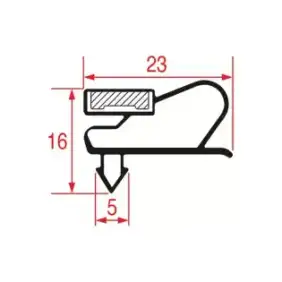 Snap-In afdichting 1570x710 mm Magnetisch Grijs Gemaakt in Italië