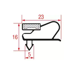 Snap-In Gasket 1570x710 mm Magnetic Grey Made in Italy
