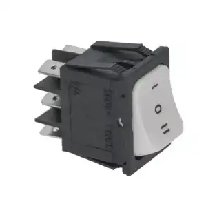 Interrupteur à sélecteur à 3 positions blanc, 2 pôles, 16(4)A, 250V