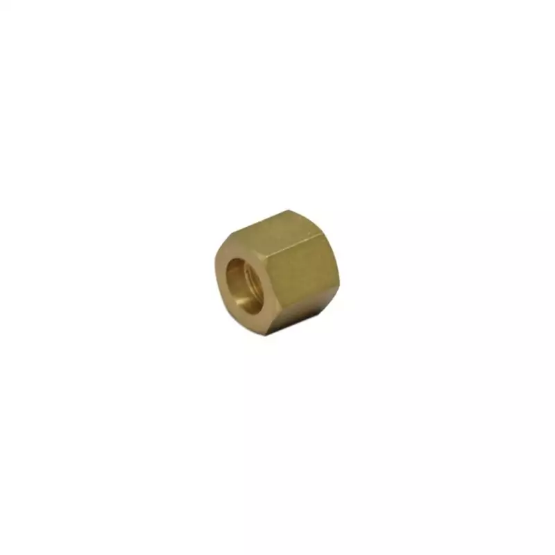 Brass nut 3/8" hole dia 12,5mm h 17mm