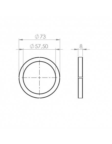 Joint de porte-filtre Rancilio avec 4 découpes 73x57.5x8mm