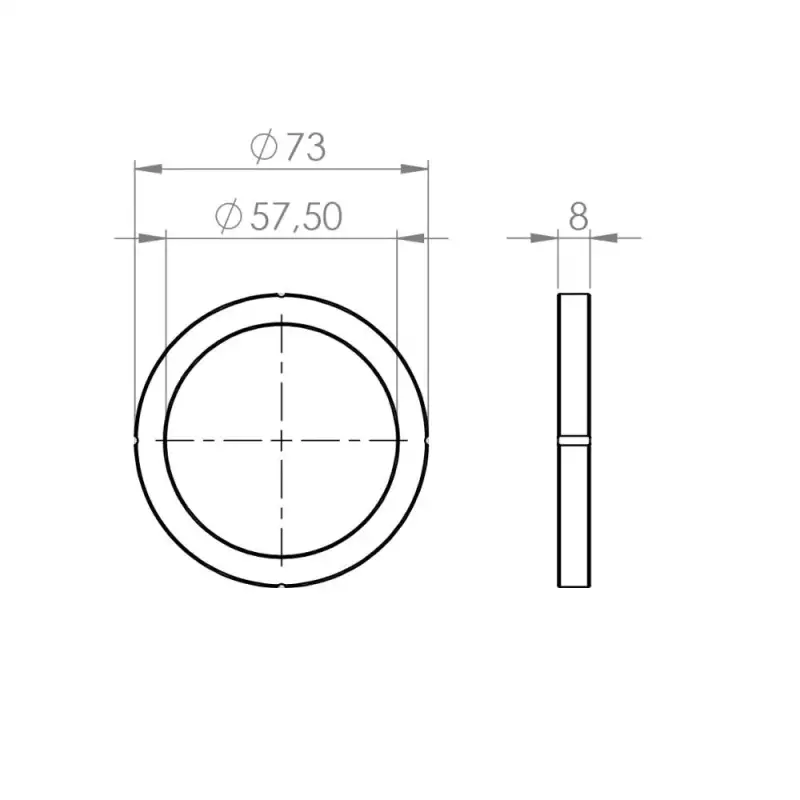 Guarnizione portafiltro Rancilio a 4 tagli 73x57,5x8mm