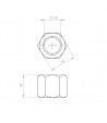 Dado in ottone 1/4 per tappo a saldare da 10mm