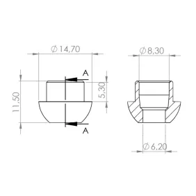 Messing soldeer fitting 8mm voor 3/8"moer