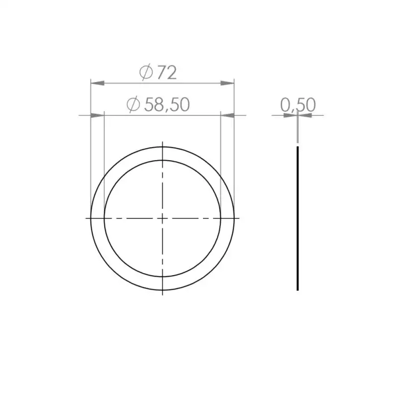 Portafilter gasket suplement 72x58x0.8mm