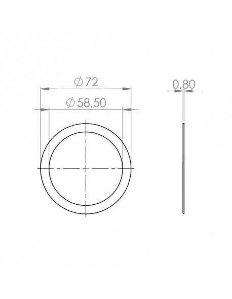 Faema E61 Siebträger distanzeinlage 0.8mm 72x58x0.5mm
