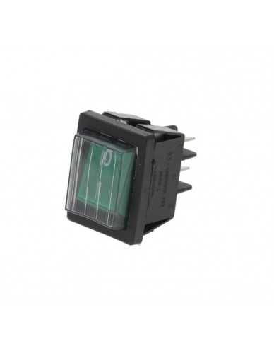 Bipolar switch green 16A 250V with cover